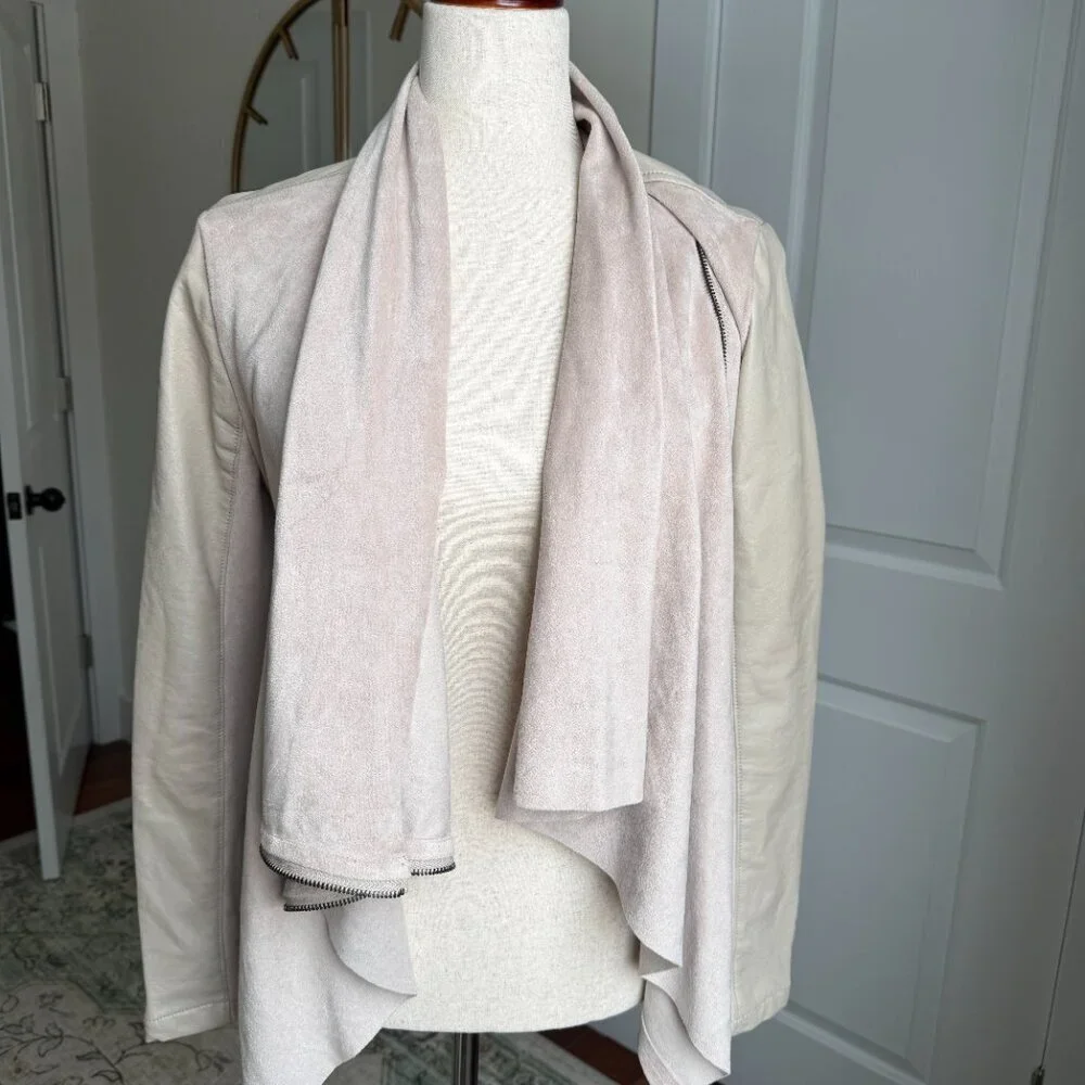 Blank NYC Faux Leather and Suede Drapey Lightweight Jacket Size Small